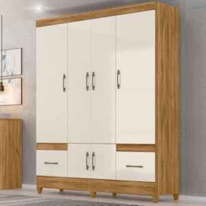 Guarda Roupa Casal MS912 6P 165 cm Freijo Off White Moval