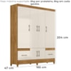 Guarda Roupa Casal MS912 6P 165 cm Freijo Off White Moval