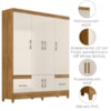 Guarda Roupa Casal MS912 6P 165 cm Freijo Off White Moval