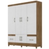 Guarda Roupa Casal MS912 6P 165 cm Naturale Branco Moval