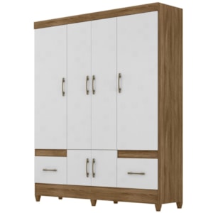 Guarda Roupa Casal MS912 6P 165 cm Naturale Branco Moval