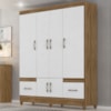 Guarda Roupa Casal MS912 6P 165 cm Naturale Branco Moval