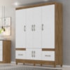 Guarda Roupa Casal MS912 6P 165 cm Naturale Branco Moval