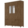 Guarda Roupa Casal MS912 6P Espelho 165 cm Castanho Wood Moval