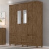 Guarda Roupa Casal MS912 6P Espelho 165 cm Castanho Wood Moval