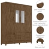 Guarda Roupa Casal MS912 6P Espelho 165 cm Castanho Wood Moval