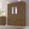 Guarda Roupa Casal MS912 6P Espelho 165 cm Castanho Wood Moval