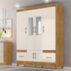 Guarda Roupa Casal MS912 6P Espelho 165 cm Freijo Off White Moval
