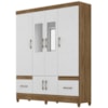 Guarda Roupa Casal MS912 6P Espelho 165 cm Naturale Branco Moval