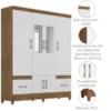 Guarda Roupa Casal MS912 6P Espelho 165 cm Naturale Branco Moval