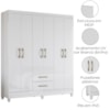 Guarda Roupa Casal Panama 6P 153 cm Branco Moval