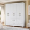 Guarda Roupa Casal Panama 6P 153 cm Branco Moval