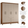 Guarda Roupa Casal Panama 6P 153 cm Carvalho Fendi Moval