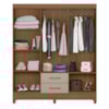 Guarda Roupa Casal Panama 6P 153 cm Carvalho Fendi Moval
