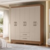 Guarda Roupa Casal Panama 6P 153 cm Carvalho Fendi Moval
