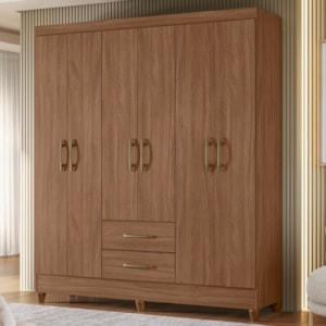 Guarda Roupa Casal Panama 6P 153 cm Carvalho Moval
