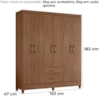 Guarda Roupa Casal Panama 6P 153 cm Carvalho Moval
