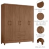 Guarda Roupa Casal Panama 6P 153 cm Carvalho Moval