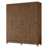 Guarda Roupa Casal Panama 6P 153 cm Castanho Wood Moval