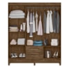 Guarda Roupa Casal Panama 6P 153 cm Castanho Wood Moval