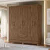 Guarda Roupa Casal Panama 6P 153 cm Castanho Wood Moval