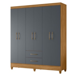Guarda Roupa Casal Panama 6P 153 cm Freijo Cinza Moval