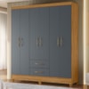 Guarda Roupa Casal Panama 6P 153 cm Freijo Cinza Moval