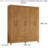 Guarda Roupa Casal Panama 6P 153 cm Freijo Moval