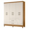 Guarda Roupa Casal Panama 6P 153 cm Freijo Off White Moval