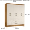 Guarda Roupa Casal Panama 6P 153 cm Freijo Off White Moval