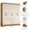 Guarda Roupa Casal Panama 6P 153 cm Freijo Off White Moval