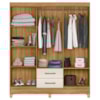 Guarda Roupa Casal Panama 6P 153 cm Freijo Off White Moval