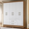 Guarda Roupa Casal Panama 6P 153 cm Naturale Branco Moval