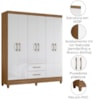 Guarda Roupa Casal Panama 6P 153 cm Naturale Branco Moval