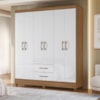 Guarda Roupa Casal Panama 6P 153 cm Naturale Branco Moval