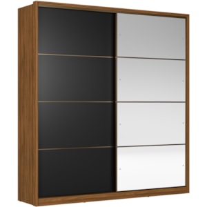 Guarda Roupa Casal Portas De Correr Com Espelho Belga Nogueira Preto Flex Demartez Guarda Roupa Casal Portas De Correr Com Espelho Belga Nogueira Preto Flex Demartez