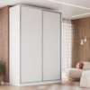 Guarda Roupa Casal RC2002 MDF 2 Portas 165 cm Branco NOVAM