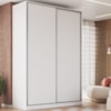 Guarda Roupa Casal RC2002 MDF 2 Portas 165 cm Branco NOVAM