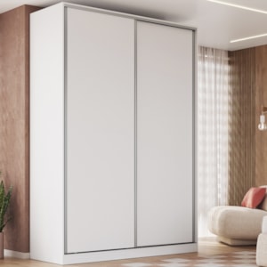 Guarda Roupa Casal RC2002 MDF 2 Portas 165 cm Branco NOVAM