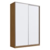Guarda Roupa Casal RC2002 MDF 2 Portas 165 cm Freijó Natura Branco NOVAM