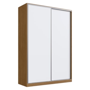 Guarda Roupa Casal RC2002 MDF 2 Portas 165 cm Freijó Natura Branco NOVAM