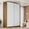 Guarda Roupa Casal RC2002 MDF 2 Portas 165 cm Freijó Natura Branco NOVAM