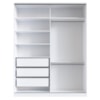 Guarda Roupa Casal RC2003 MDF 2 Portas 183 cm Branco NOVAM