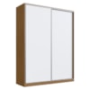 Guarda Roupa Casal RC2003 MDF 2 Portas 183 cm Freijó Natura Branco NOVAM