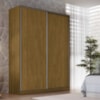 Guarda Roupa Casal RC2003 MDF 2 Portas 183 cm Freijó Natura NOVAM