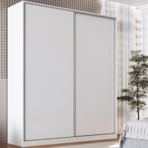 Guarda Roupa Casal RC2006 MDF 2 Portas 200 cm Branco NOVAM