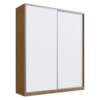 Guarda Roupa Casal RC2006 MDF 2 Portas 200 cm Freijó Natura Branco NOVAM