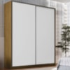 Guarda Roupa Casal RC2006 MDF 2 Portas 200 cm Freijó Natura Branco NOVAM