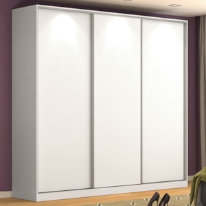 Guarda Roupa Casal RC3001 MDF 3 Portas 247 cm Branco NOVAM