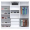 Guarda Roupa Casal RC3001 MDF 3 Portas 247 cm Branco NOVAM